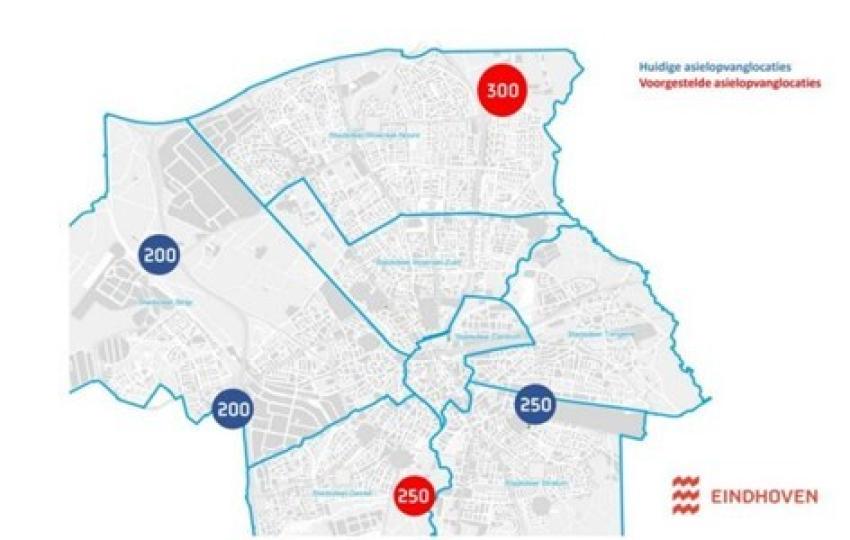 illustratie van de spreiding van de opvanglocaties