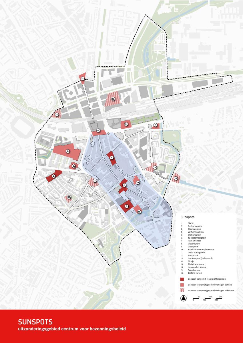 Kaart met sunspots in Eindhoven, klik voor een vergroting